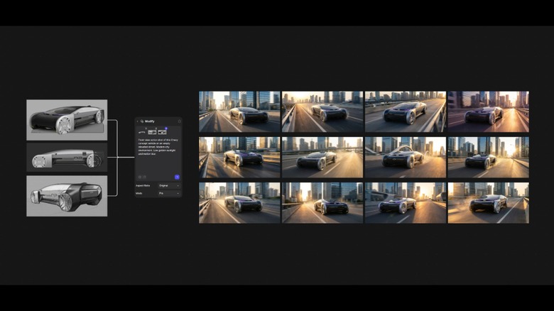 GM's AI tool utilizes sketches from designers to plug the model in and animate it for movement and real-world scenarios.