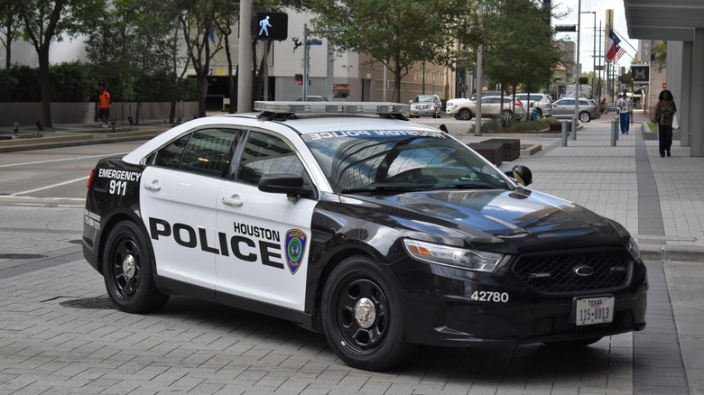 Front-quarter shot of a Ford Police Cruiser