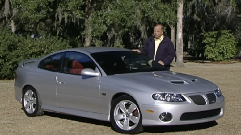 A silver Pontiac GTO