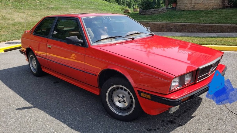 1987 Maserati Biturbo Si front three-quarter image in a parking lot