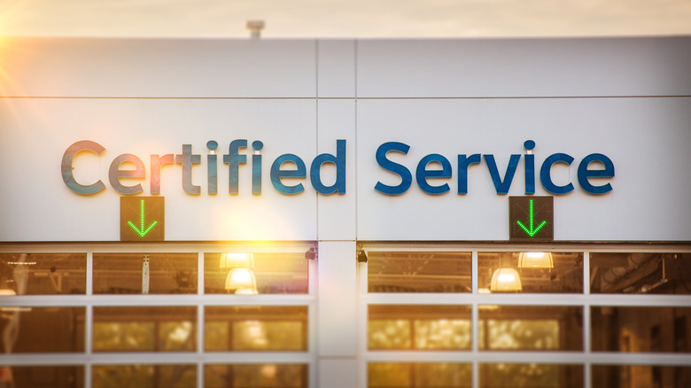 A dealership service center entrance.
