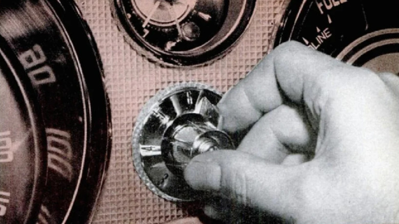 Close up of Auto-Pilot control on 1958 Chrysler Imperial