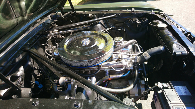 A 1966 Ford Mustang with a Thriftpower 200ci inline-6.